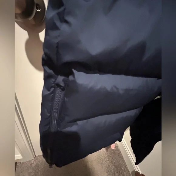 NWOT Lands End long winter down parka puffer coat navy blue XS 2-4 - Picture 6 of 14